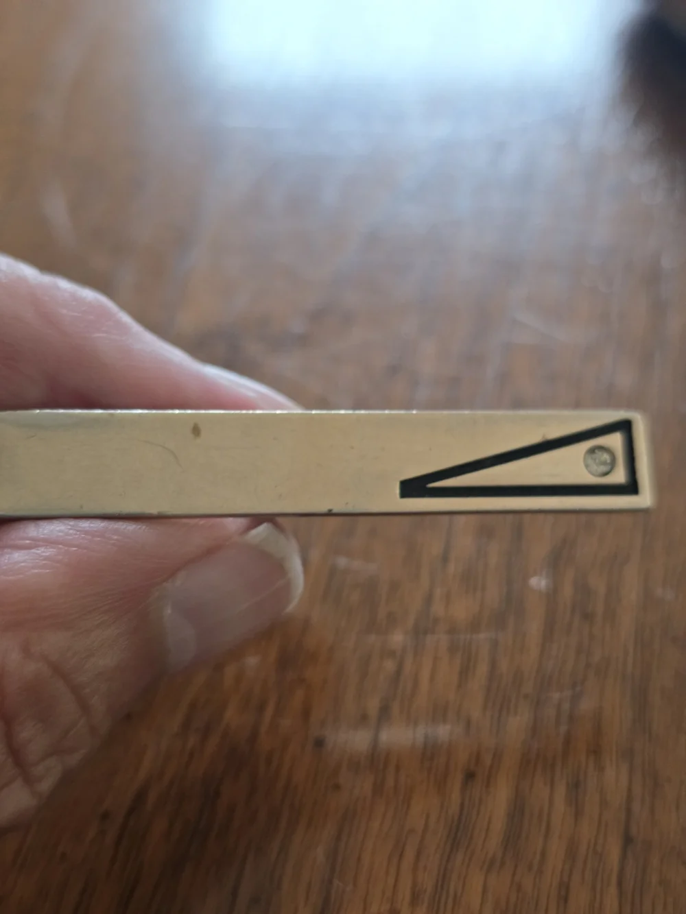Gold-Tone Geometric Cufflink and Tie Clip Set